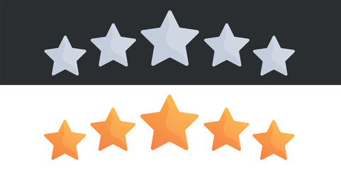 Star rating bar with grey and orange stars representing feedback
