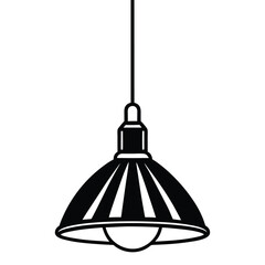 Simple Hanging Lamp Vector Illustration - Line Drawing, Cartoon, Clipart, and Line Art Design

