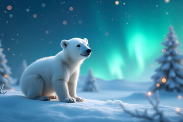 polar bear in the snow