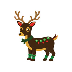 reindeer with Christmas hat