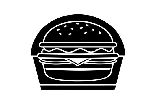 recommend clip art: fast food silhouette vector illustration,Burger and drink icon, hamburger and soda silhouette vector Burger and Fries Combo | isolated vector silhouette illustration on white background.