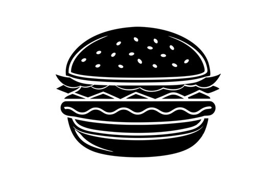 recommend clip art: fast food silhouette vector illustration,Burger and drink icon, hamburger and soda silhouette vector Burger and Fries Combo | isolated vector silhouette illustration on white background.