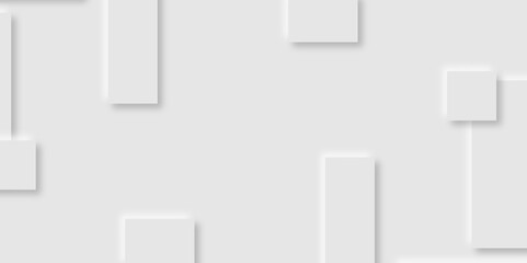 Abstract white rectangle shape geometric line background. abstract seamless modern white and gray color technology concept geometric rectangle vector background neomorphism style poster, banner design