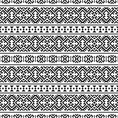 Aztec ethnic seamless pattern design in black and white color. Ethnic Illustration vector 03012020-08