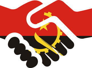 Angola Flag on Handshake icon