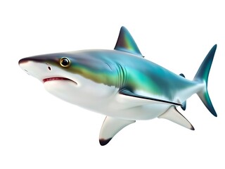 Obraz premium Iridescent Shark: Stunning 3D Render of a Coastal Predator. AI Generated