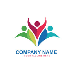 Foundation Human Rights or People Care Logo Design Concept Vector Template