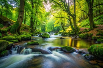 English Woodland Stream - Rule of Thirds Photography