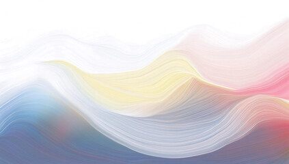 Colorful smooth wave lines Wave element white background Designed with a material that has a surface similar to a translucent frosted coating with a soft but luxurious texture.