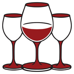 Wine clip art design on plain white transparent isolated background for card, shirt, hoodie, sweatshirt, apparel, tag, mug, icon, poster or badge