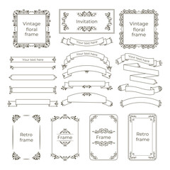 Vintage frames, ribbons.