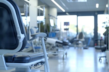 Fototapeta premium Interior of a ultra modern rehabilitation center with tech assisted tools