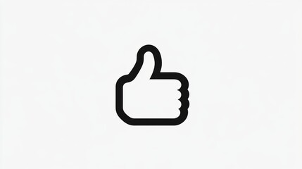 Obraz premium A simple black thumbs up icon on a white background.