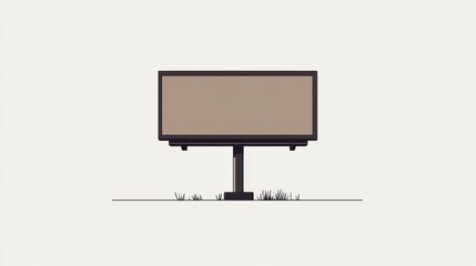 Fototapeta premium A simple illustration of a blank billboard with a grey background.