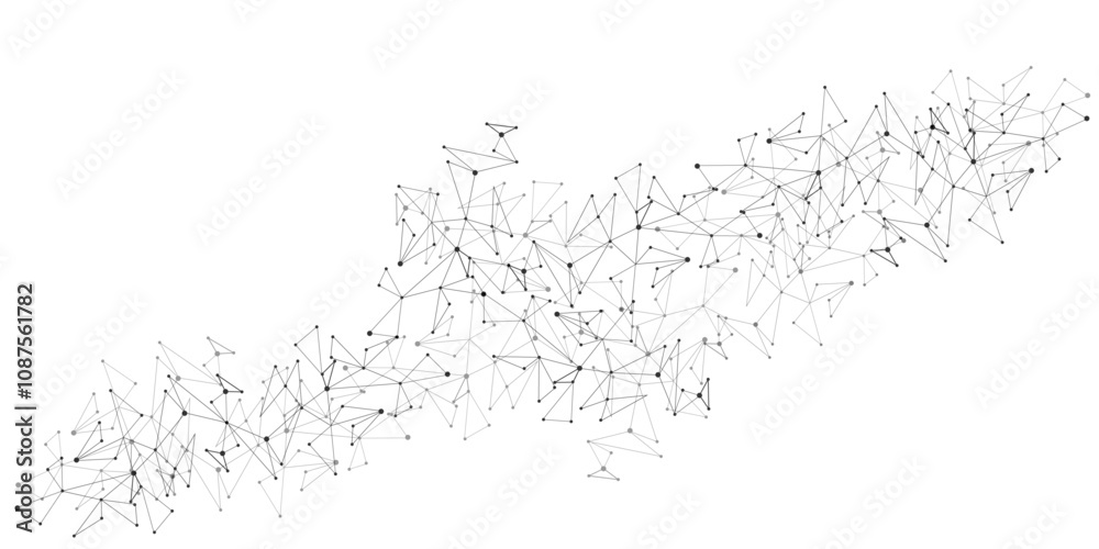 Aufkleber Abstract plexus background with connecting dots and lines. digital technology and communication concept.