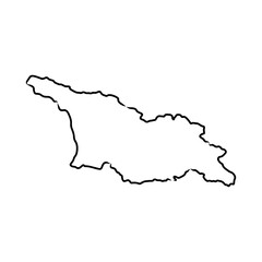 Doodle Map of Georgia map, vector sketch