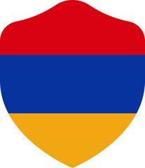 Armenia Flag on Shield Shape