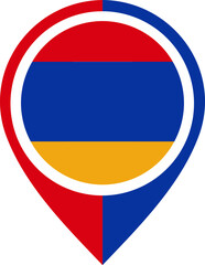 Map Icon Inside Armenia Flag