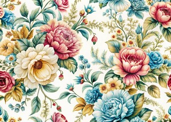 Elegant French Toile Floral Line Art on Abstract White Background for Home Decor