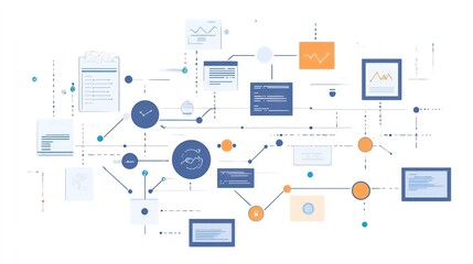 Abstract illustration of data flow and connections.