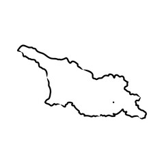 Doodle Map of Georgia map, vector sketch