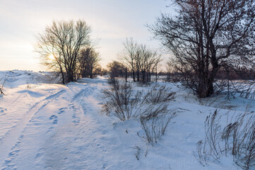 winter landscape with a river