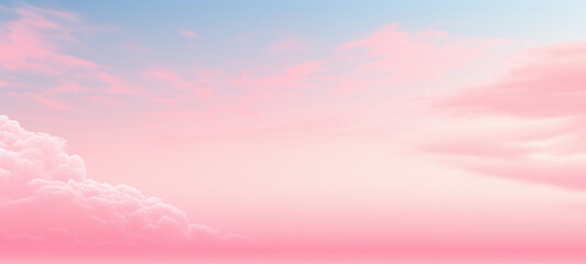 Soft gradient sky with pink clouds, creating a serene and dreamy atmosphere.