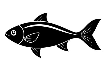 Simple Fish Silhouette with Curved Body - Minimalist Aquatic Design