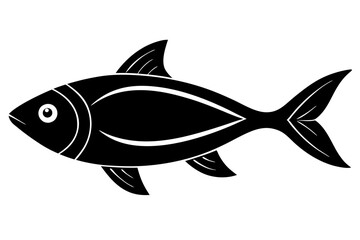 Simple Fish Silhouette with Curved Body - Minimalist Aquatic Design