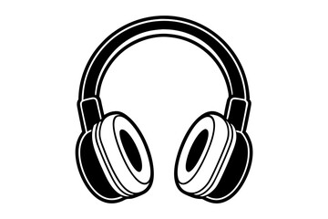 Modern Headphone Silhouette Outline - Sleek Audio Vector Design