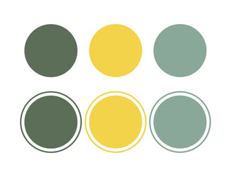 set of abstract circle color palette frame borders illustration