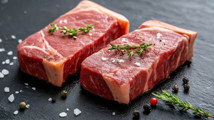 Elegant and Tempting Medium Rare Dry Aged Barbecue Porterhouse Steak T bone Beef Fillet Dish