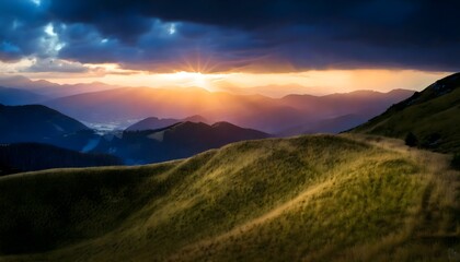 Fototapeta premium sunrise in the mountains