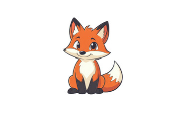 Obraz premium A cute baby fox with big eyes and an inviting smile sits playfully
