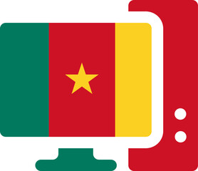 Monitor and CPU icon Cameroon Flag