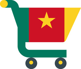 Cameroon flag on Cart icon