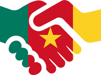 Cameroon Flag on Handshake icon