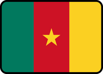 Cameroon Flag Rounded Rectangle Icon