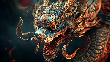 Fototapeta premium The Naga Art, wallpaper, the large snake with a crest, a symbol of greatness and prosperity.