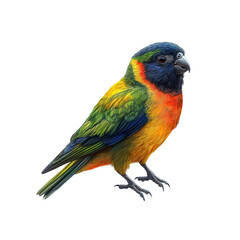 Obraz premium Vibrant Golden-Shouldered Parrot Illustration on White Background