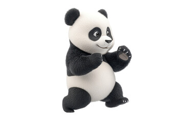 Cute panda dancing joyfully n isolated background during a playful moment