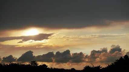 photo of a clear afternoon sky with dark clouds