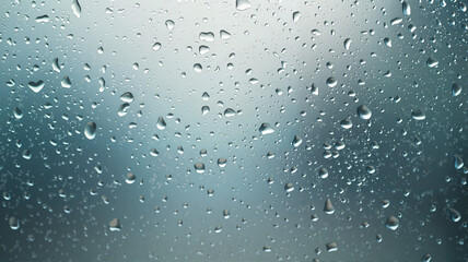 Water droplets on glass surface