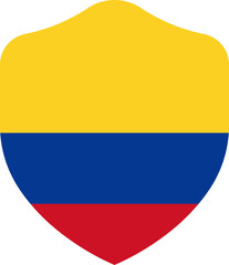 Colombia Flag on Shield Shape