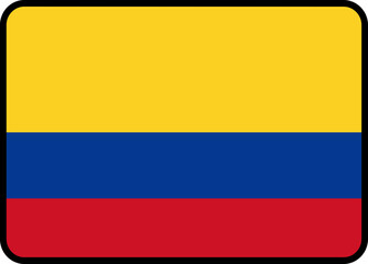 Fototapeta premium Colombia Flag Rounded Rectangle Icon