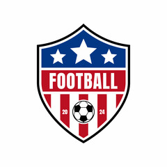 A football shield with the words football on it