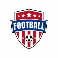 A soccer logo with the word football on it