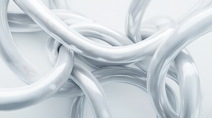 Intertwined Shiny White Tubes Abstract Background