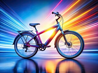 Fototapeta premium Isolated E-bike on White Background - Long Exposure Photography for Modern Design
