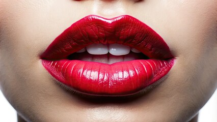 Obraz premium Isolated Lips on White Background for Beauty and Cosmetic Themes